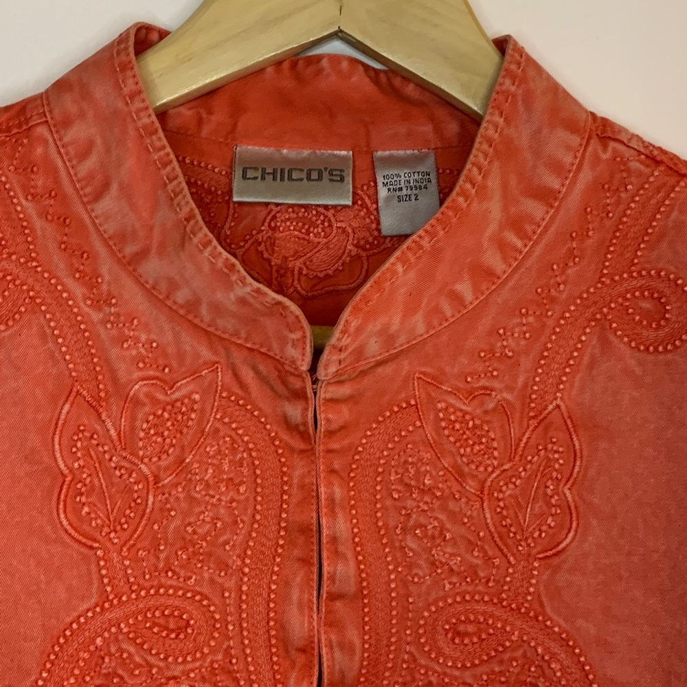 Chico’s Embellished cotton Jacket - Picture 3 of 8